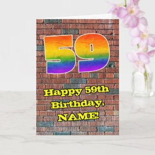 Carte 59e Anniversaire : Amusant 59 arc-en-ciel inspiré 