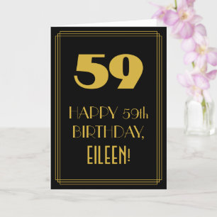 Carte 59e anniversaire ~ Art Déco Inspiré Look "59" & No