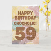 Carte 59e anniversaire au chocolat (Fleur jaune)