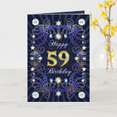 Carte 59e anniversaire avec des masses de bijoux (Fleur jaune)