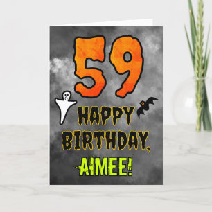 Carte 59e anniversaire : Eerie Halloween Thème + Nom per