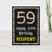 Carte 59e anniversaire : Floral Flowers Numéro, Nom pers (Devant)