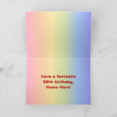 Carte 59e anniversaire : Rainbow Text, Custom Photos & N (Intérieur)