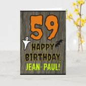 Carte 59e anniversaire : Thème d'Halloween Éffrayant, No (Fleur jaune)