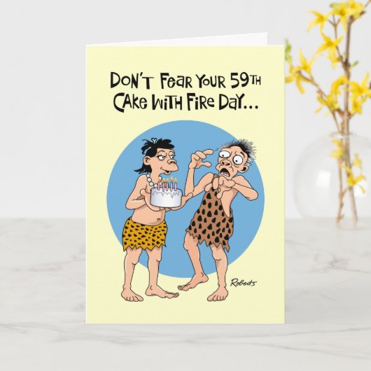 Carte 59e Birthday (Fleur jaune)