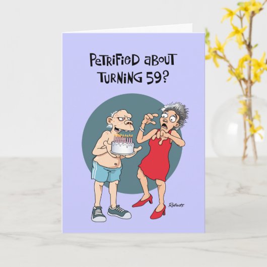 Carte 59ème anniversaire ?...Encore ? (Fleur jaune)