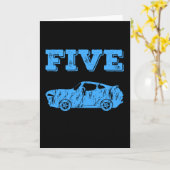 Carte 5 Ans 5e anniversaire Boy Muscle Voiture (Fleur jaune)