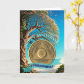 Carte 5 ans AA Anniversaire de la pièce Arbre de vie (Fleur jaune)