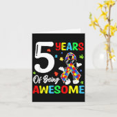 Carte 5 ans de ruban de naissance génial autism (Fleur jaune)