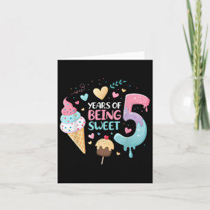 Carte 5 Ans D'Être Douce 5e Anniversaire Fille Crème de 
