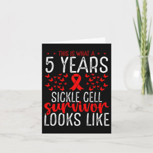 Carte 5 Ans Sickle Cell Survivante Ribbon Sickle Cell Aw