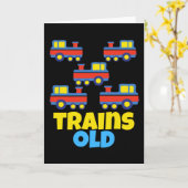 Carte 5 Ans Train Anniversaire Thème de fête (Fleur jaune)