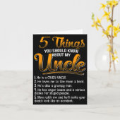 Carte 5 choses que vous devriez savoir sur mon oncle Fun (Fleur jaune)