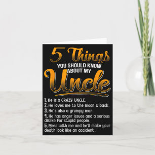 Carte 5 choses que vous devriez savoir sur mon oncle Fun
