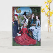 Carte 5 martyrs vierges dans un jardin (moitié droite :  (Fleur jaune)