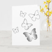 Carte 5 papillons blancs (Fleur jaune)