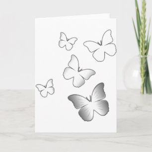Carte 5 papillons blancs