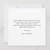 Carte 5 photo collage Newlyweds Mariage Carré Merci (Dos)