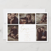 Carte 5 Photos White Chic Trendy Collage Wedding Covid19 (Devant)