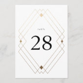 Carte 5 x 7 Chiffres de Mariage classique blanc et or (Devant)