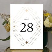 Carte 5 x 7 Chiffres de Mariage classique blanc et or