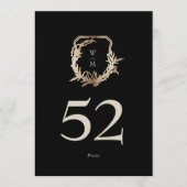Carte 5 x 7 Classic Black Cream Gold Wreath Numéro de ta (Devant)
