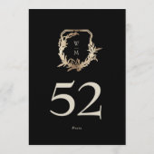 Carte 5 x 7 Classic Black Cream Gold Wreath Numéro de ta (Dos)