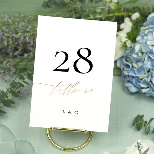 Carte 5 x 7 Gold Calligraphie Moderne Mariage Numéro de
