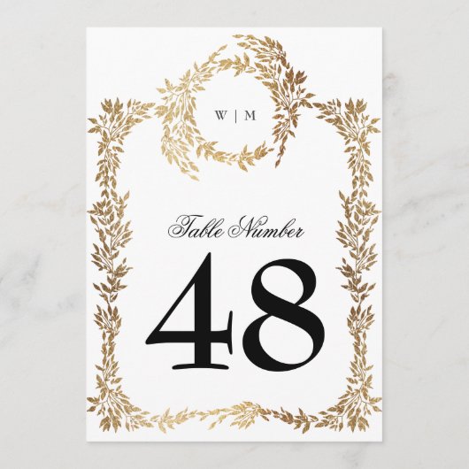 Carte 5 x 7 Monogrammes Crest Classic Mariage Numéros (Dos)