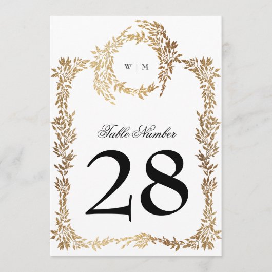 Carte 5 x 7 Monogrammes Crest Classic Mariage Numéros (Devant)