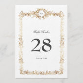 Carte 5 x 7 Monogrammes Gold Wreath Classic Numéros de t (Dos)