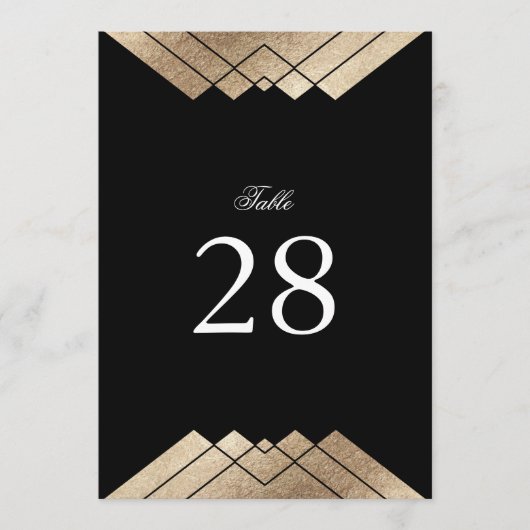 Carte 5 x 7 Noir blanc Mariage Numéros de tableau (Devant)