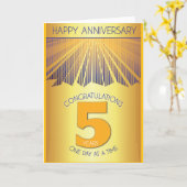 Carte 5 Year Sober Anniversary | Golden Ray 12 Step (Fleur jaune)