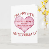 Carte 5e anniversaire (Fleur jaune)