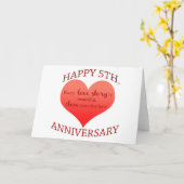 Carte 5e anniversaire (Fleur jaune)