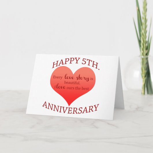 Carte 5e anniversaire (Devant)