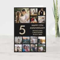 5e anniversaire 13 photo Collage noir et or