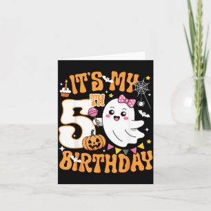 Carte 5e anniversaire 5 ans drôle Halloween fantôme