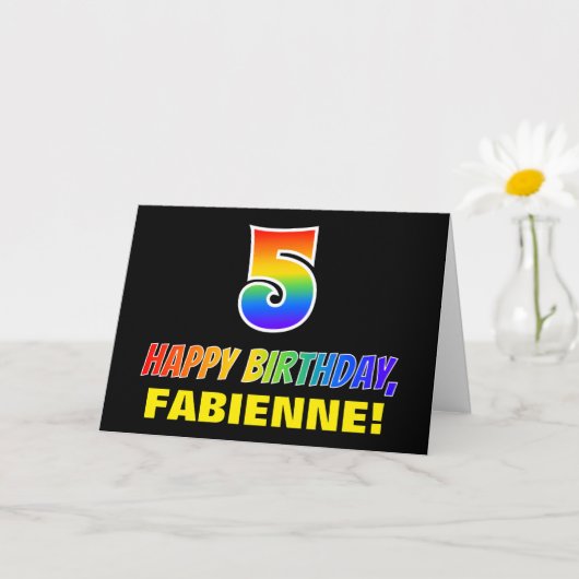 Carte 5e anniversaire : Bold, amusant, simple, arc-en-ci (Petite plante)