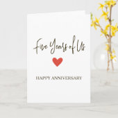 Carte 5e anniversaire – Cinq ans ensemble (Fleur jaune)