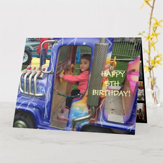 Carte 5e anniversaire de Livia (Fleur jaune)