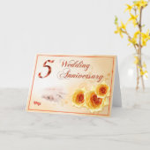 Carte 5e anniversaire de mariage (Fleur jaune)
