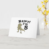 Carte 5e anniversaire Dinosaur cadeau pour 4 ans garçons (Fleur jaune)