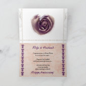 Carte 5e anniversaire du Mariage - Coeur de Rose violet (Intérieur)