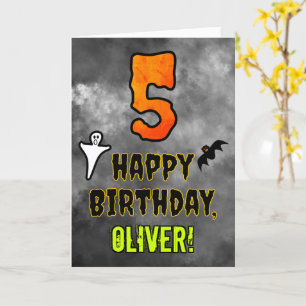 Carte 5e anniversaire : Eerie Halloween Thème + Nom pers