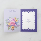 Carte 5e anniversaire gerbera fleurs pourpre (Intérieur)