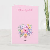 Carte 5e anniversaire gerbera fleurs rose (Dos)