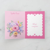Carte 5e anniversaire gerbera fleurs rose (Intérieur)