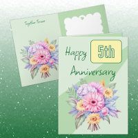 5e anniversaire gerbera fleurs vert