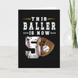 Carte 5e anniversaire Gift Joueur de baseball 5 année Ga